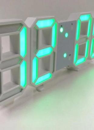 Світлодіодний цифровий годинник white оclock (зелені цифри)2 фото