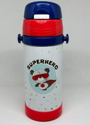 Термос дитячий з трубочкою superhero panda