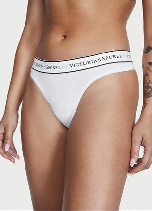 Трусики білі бавовняні стрінги оригінал victoria’s secret