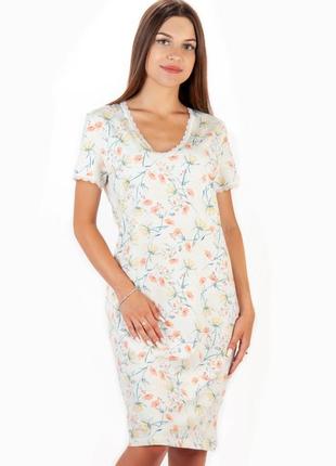 Женская нежная молочная ночная рубашка, легкая стрейчевая ночнушка для женщин, пижама женская3 фото