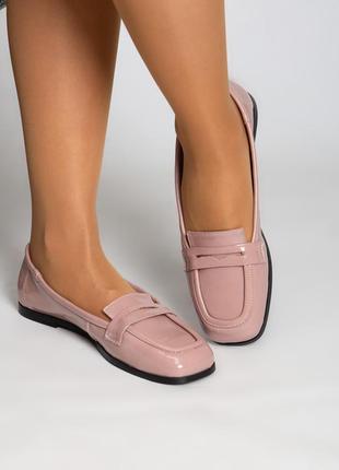 Пудрові лакові туфлі балетки 38 розміру