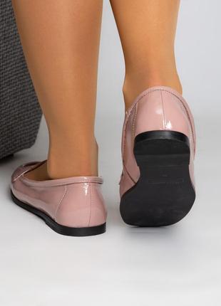 Пудровые лаковые туфли балетки 38 размера3 фото