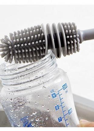 Многофункциональная силиконовая щетка для мытья бутылочек и бокалов