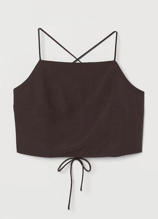 Кроп топ с открытой спинкой и завязками сзади h&m