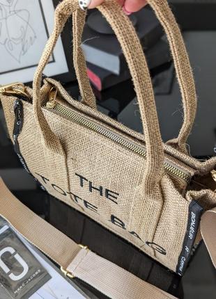 Сумка шоппер tote bag мини текстиль мешковина3 фото