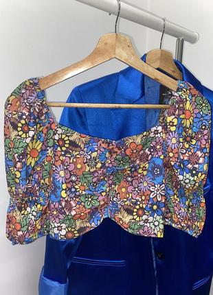 Нова блуза з рукавами ліхтариками блузка в цветочек рукава фонарики8 фото