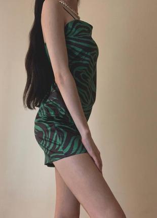 Шикарное летнее зеленое платье в стиле zara3 фото