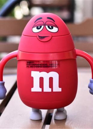 Термос детский с трубочкой m&ms (красный)