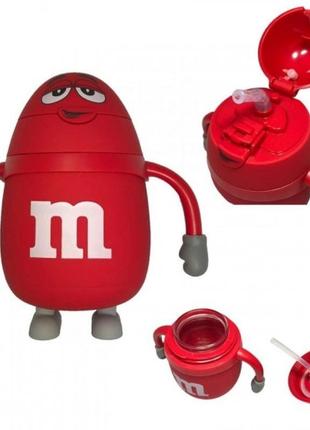 Термос дитячий з трубочкою m&ms (червоний)2 фото