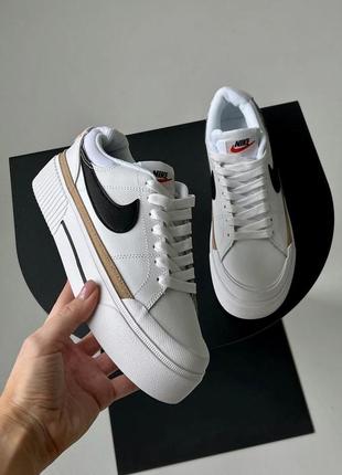 Круті кросівки nike court legacy lift white білі