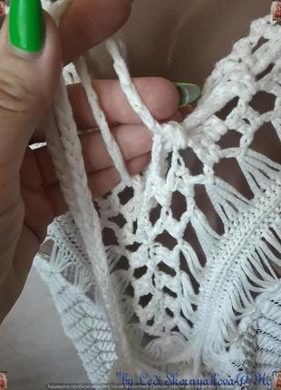 Нова білосніжна пляжна туніка в шикарну в'язку з бахромою, розмір с-л6 фото