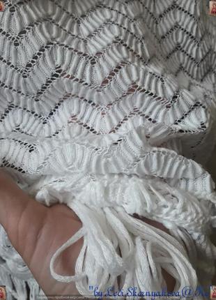 Нова білосніжна пляжна туніка в шикарну в'язку з бахромою, розмір с-л8 фото