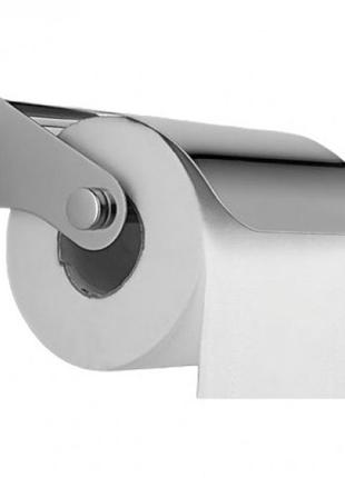 Держатель для туалетной бумаги металлический серебристый4 фото