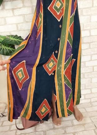 Новое платье в пол/длинное платье/халат в яркий цветной принт "ромбы", размер м-л7 фото