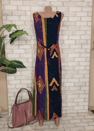 Новое платье в пол/длинное платье/халат в яркий цветной принт "ромбы", размер м-л2 фото