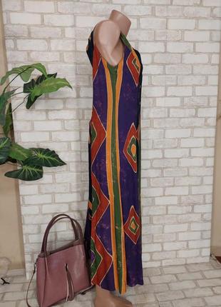 Новое платье в пол/длинное платье/халат в яркий цветной принт "ромбы", размер м-л5 фото