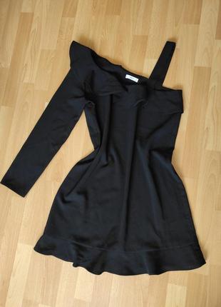 Сиильное черное платье mango casual2 фото