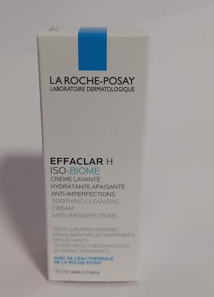 La roche-posay effaclar h iso biome успокаивающий восстанавливающий увлажняющий крем-гель.1 фото