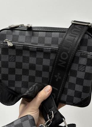 Louis vuitton trio messenger grey chess manbag