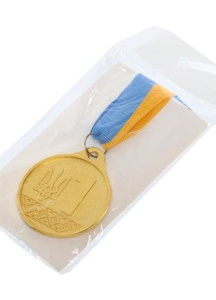 Медаль спортивная с лентой ukraine 5 см золото, серебро, бронза4 фото