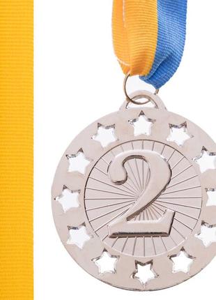 Медаль спортивна зі стрічкою win 6,5 см золото, срібло, бронза