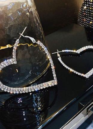 Серьги сережки в камнях массивные подвески