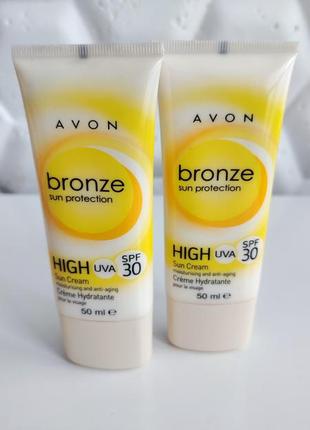 Солнцезащитный крем для лица эйвон avon bronze sun spf 30