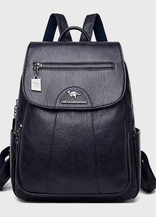 Стильний жіночий рюкзак кенгуру, мінірюкзачок для дівчат модний синій4 фото