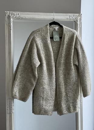 Кардиган травка с люрексовой золотой нитью h&amp;m