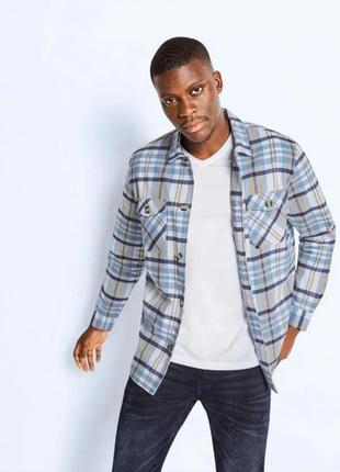 Рубашка фланелевая для мужчины livergy 394139 l голубой