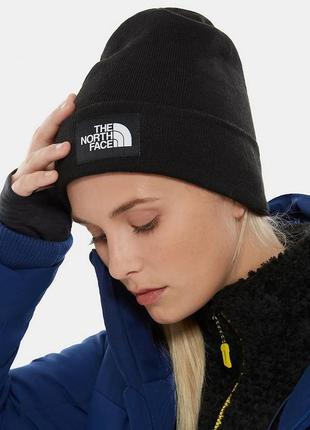 Жіноча шапка the north face / оригінальна шапка чорного кольору