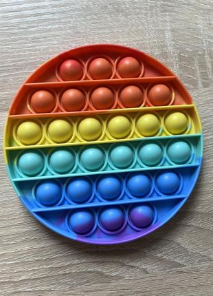 Поп ит силиконовая сенсорная игрушка, pop it, пупырка, попот антистресс, pop it fidget, радужная-радужная окружность
