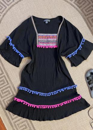 Оригинальное черное платье в этническом стиле1 фото