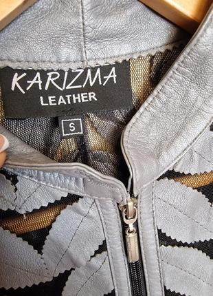 Оригинальная кожаная куртка, жакет Marizma, выполненная из кожаных листочков7 фото