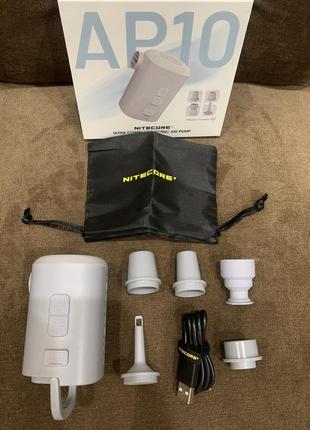 Nitecore ap10  компактний акумуляторний повітряний насос  з підсвічуванням4 фото