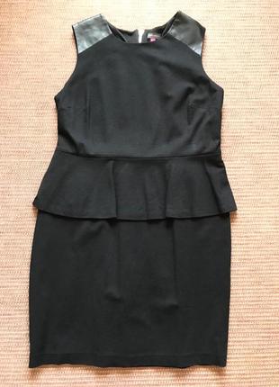 Черное платье с баской vince camuto. американский размер -14w