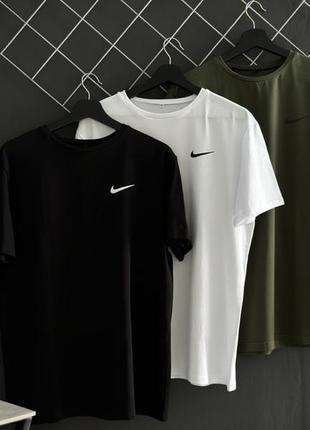 Комплект із 3 футболок nike(чорна,біла, хакі)