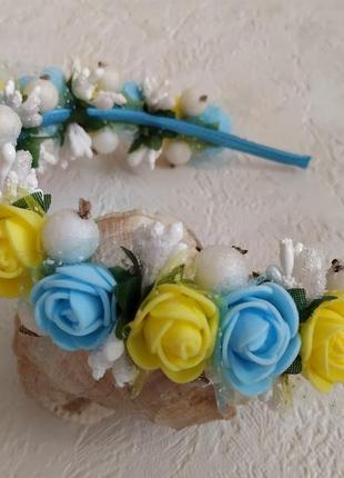 Український патріотичний жовто-блакитний обруч обідок ободок вінок