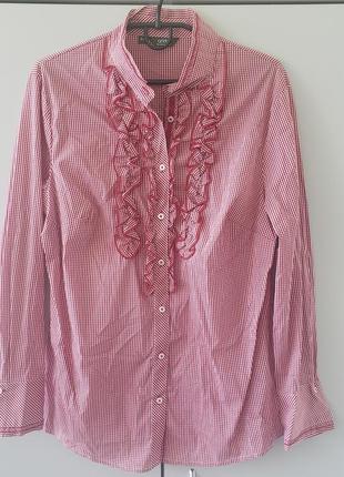 Arido австрия блуза блузка рубашка женская хлопок клетка рюши новая1 фото