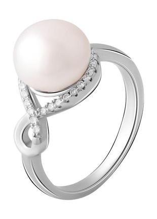 Серебряное кольцо komilfo с натуральным жемчугом, вес изделия 3,55 гр (2055426) 16.5 размер