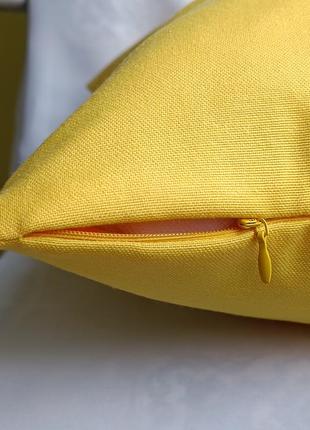 Декоративная  жёлтая наволочка  40*40 см с плотной   турецкой ткани2 фото