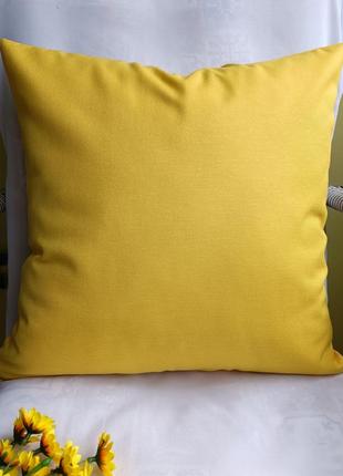 Декоративная  жёлтая наволочка  40*40 см с плотной   турецкой ткани1 фото
