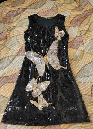 Плаття з паєтками метелик5 фото