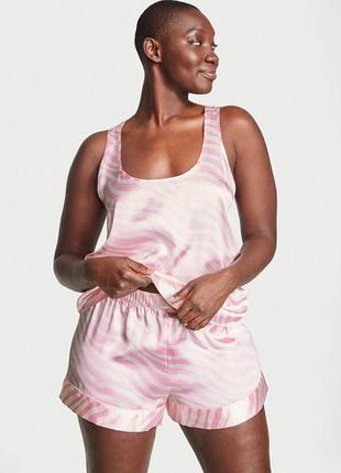 Ідея подарунка сатинова піжамка s m l xl оригінал victoria's secret виктория сикрет вікторія сікрет