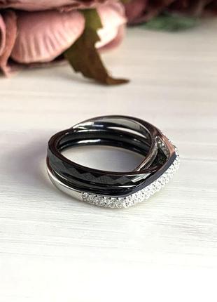 Серебряное кольцо komilfo с керамикой, вес изделия 6,25 гр (1903988) 19 размер2 фото