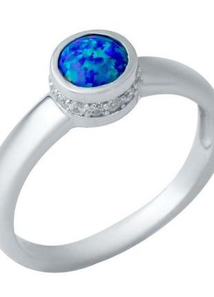 Срібне кільце komilfo з опалом 0.188ct, вага виробу 2,34 г (1948361) 17 розмір