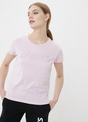 Спортивная женская футболка майка розовая пудровая  asics тренировочная