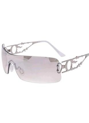 Спортивные зеркальные очки цвет трендовые женские мужские солнцезащитные стильные  2023 велоспорта y2k2 фото