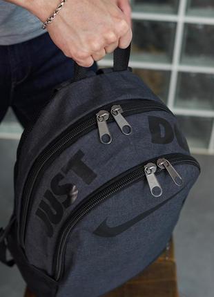 Рюкзак темно-серый меланж (большое лого) nike2 фото