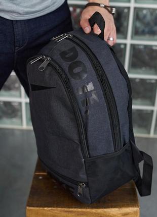 Рюкзак темно-серый меланж (большое лого) nike4 фото